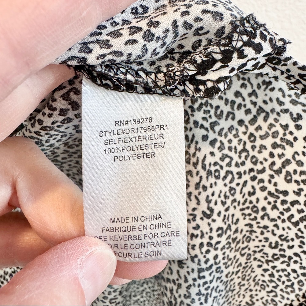 Minimalist Micro Leopard Print Blouse Relaxed Boxy Dolman Top DR2 XL Chic Top - Picture 6 of 12